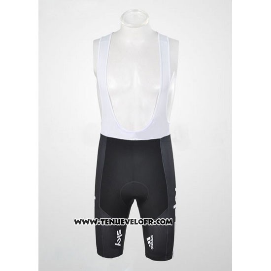 2011 Maillot Ciclismo Sky Lider Blanc et Azur Manches Courtes et Cuissard